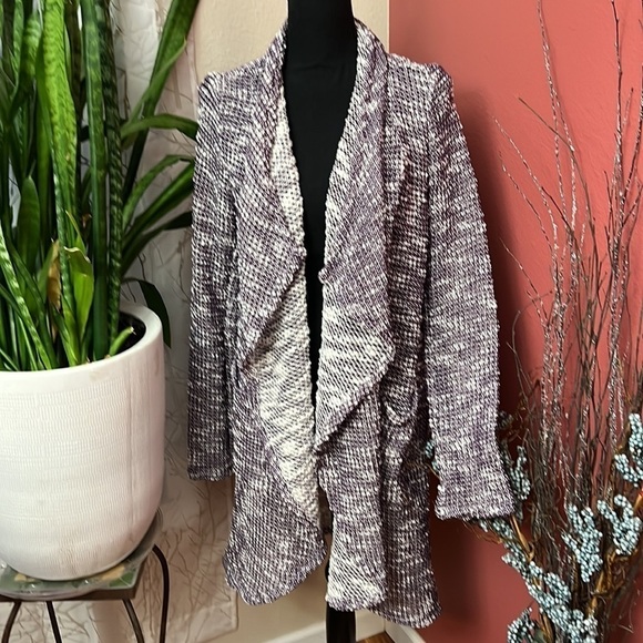 FABLETICS Moscow Wrap Open Duster Cardigan Purple - Picture 3 of 10